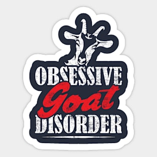 Obsessive Goat Disorder Goat Distressed Retro Vintage Style Sticker